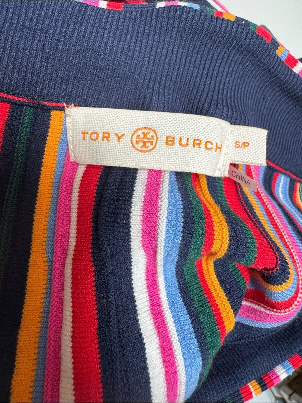 Tory burch Multi-Color RAINBOW 🌈Vertical Stripe pleated Midi Skirt rare!